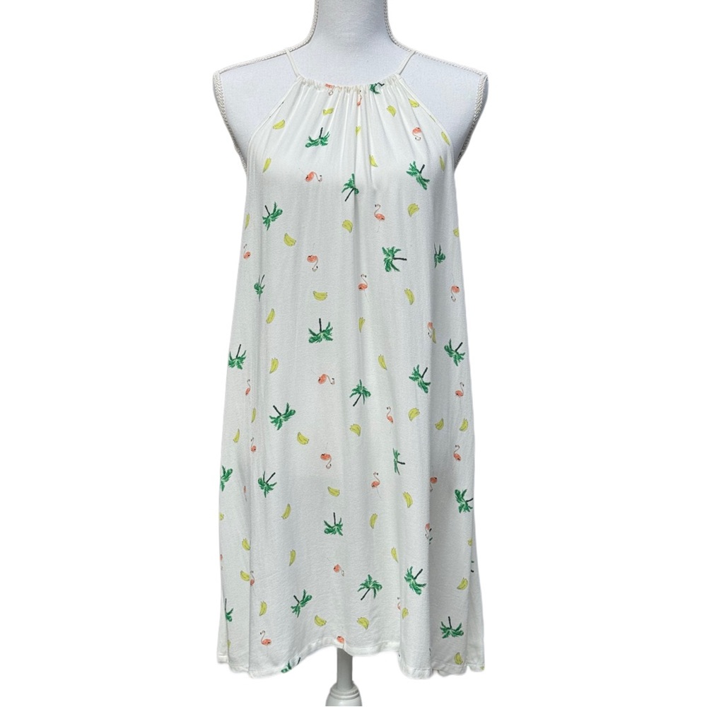 MINKPINK Flamingo Fruit Salad White Halter Minidress Women’s Size M